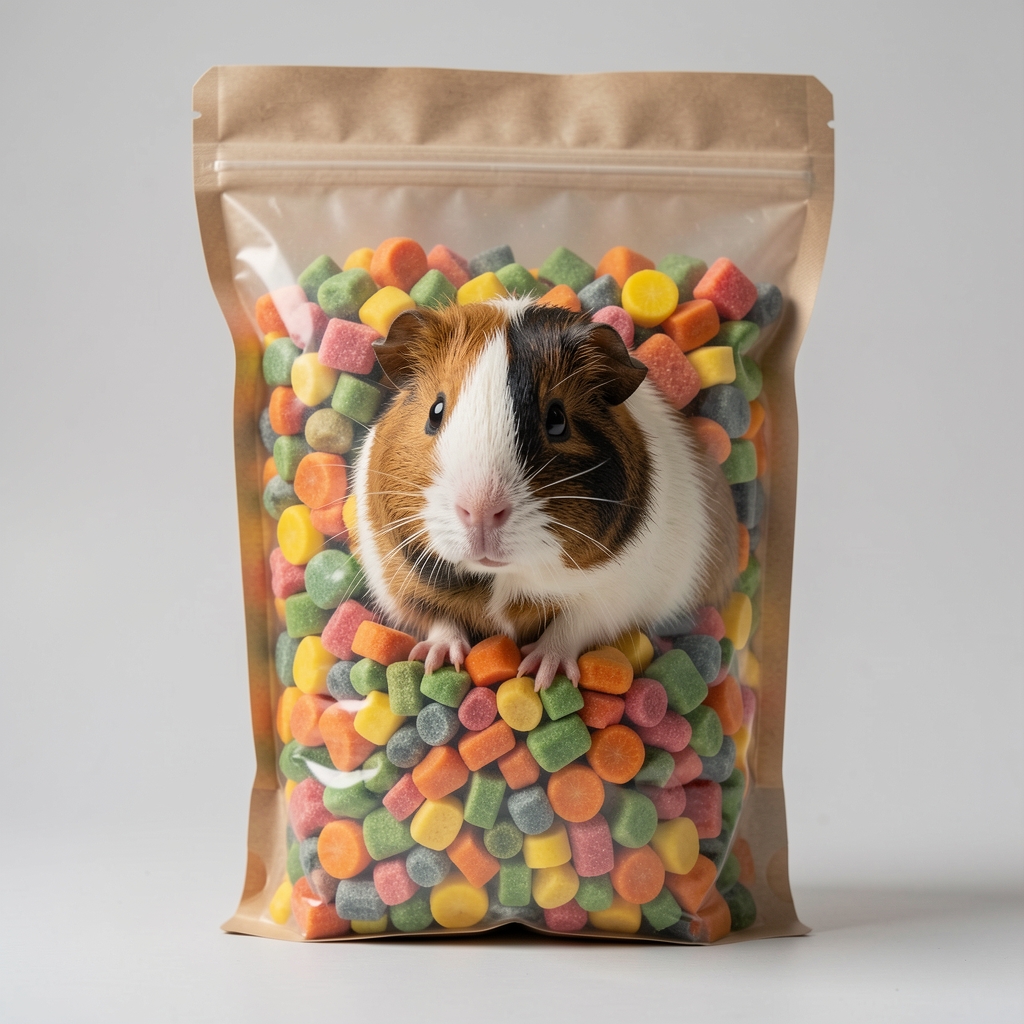 Guinea pig pelet maması renkli sebze parçacıklı vitamin C katkılı 1kg torba