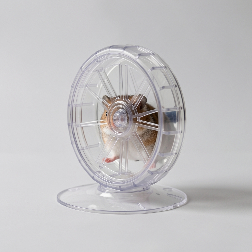 Sessiz koşu tekerleği hamster için şeffaf plastik 21cm çap kaymaz taban