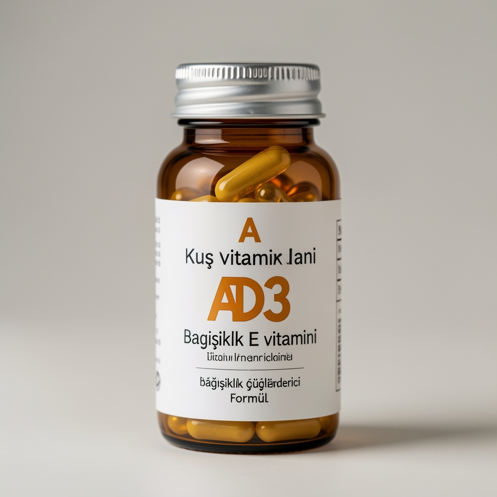 Kuş vitamini damlalıklı şişe A D3 E vitamini içerikli bağışıklık güçlendirici formül